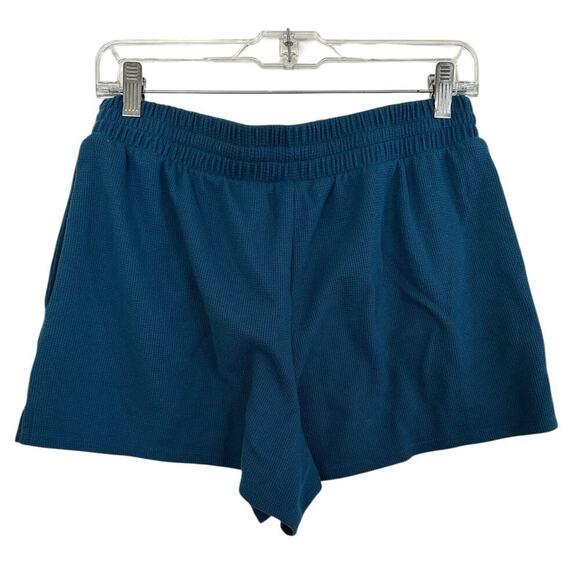 Victorias Secret Womens Shorts Medium Blue Sweat Drawstring Casual Lounge Pocket - Picture 2 of 9